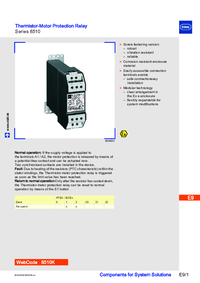 Thumbnail of document Data Sheet - 8510 Thermistor motor protection relay
